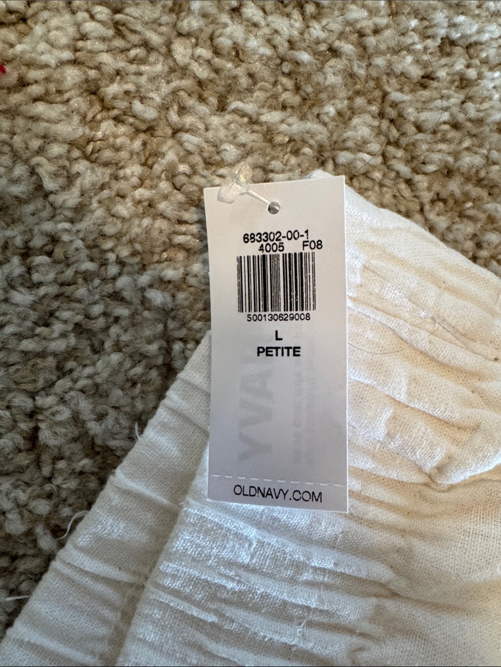 Old Navy White Wide Leg Pants with Elastic Waist - Picture 3 of 4
